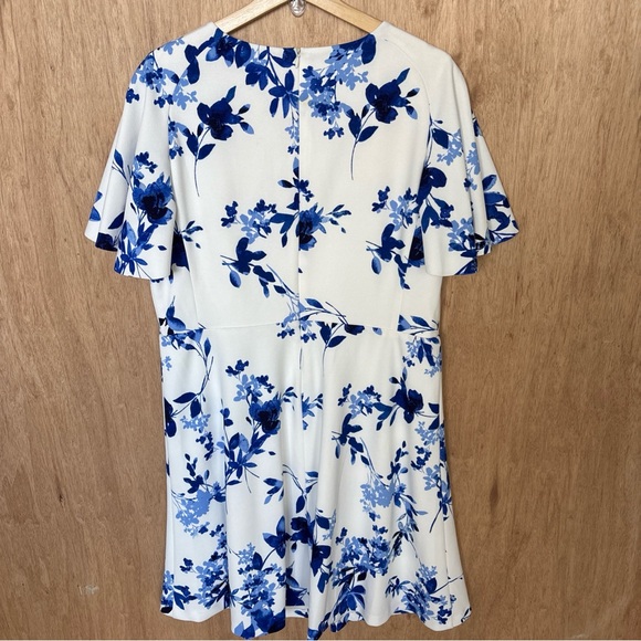 Ralph Lauren white and blue floral dress size 16P - Picture 3 of 12